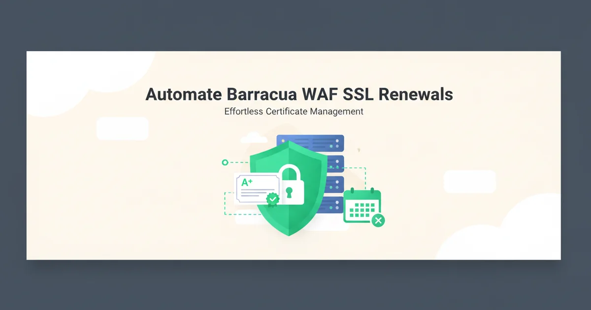 How to Automate Barracuda WAF SSL Certificate Renewals — illustration